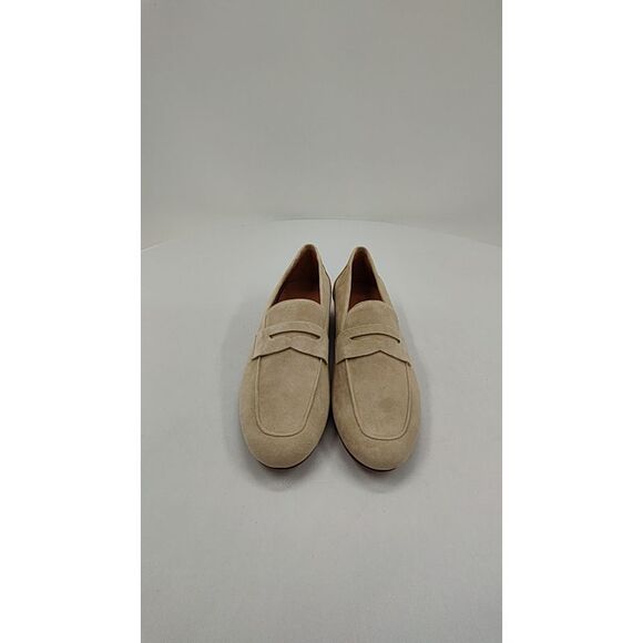 Quince Women Italian Suede Penny Loafers Shoes Cream 7 - Picture 2 of 2